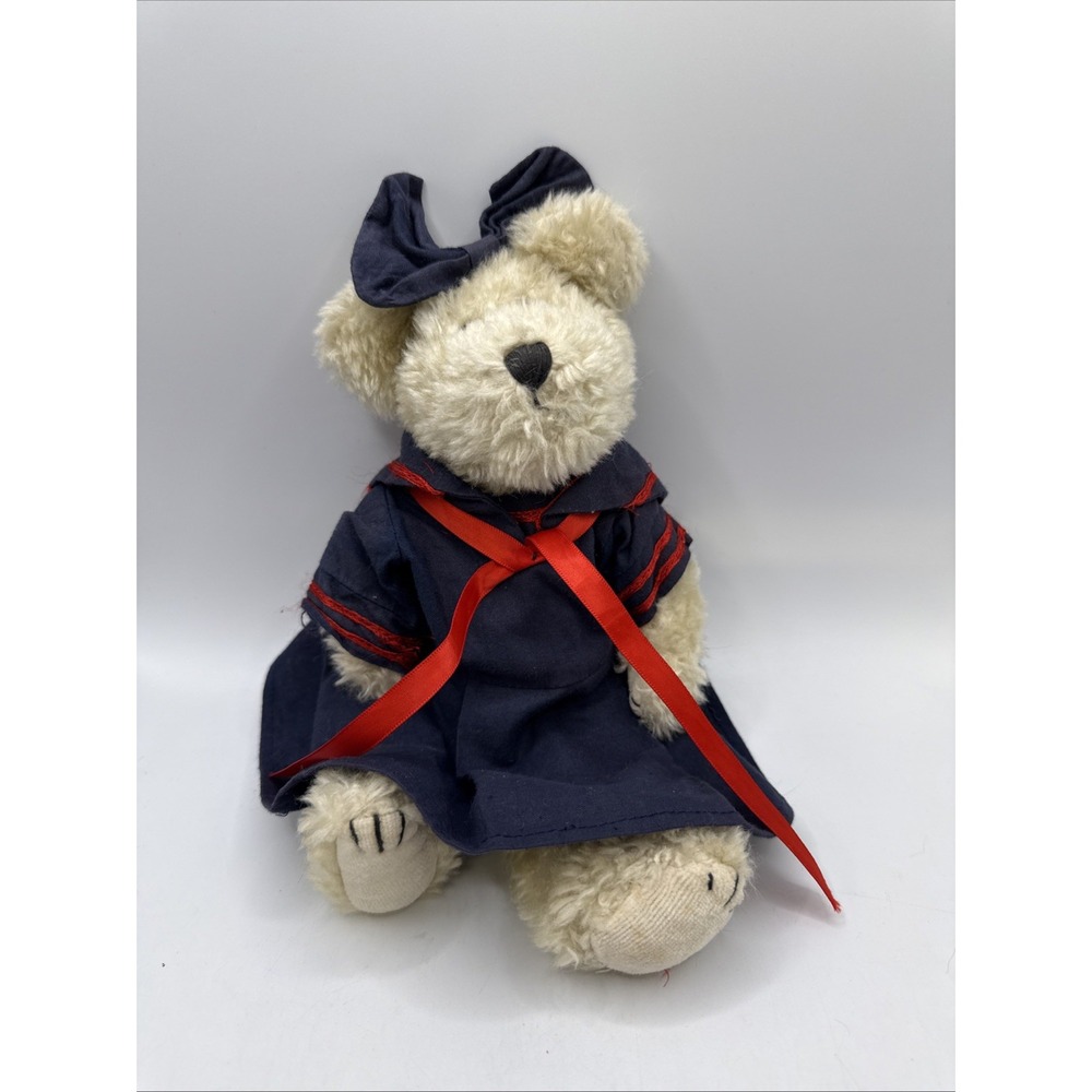 Boyds Bear Buffington Sailor Girl Red Blue‎ & Bow Jointed Plush Teddy Bear
